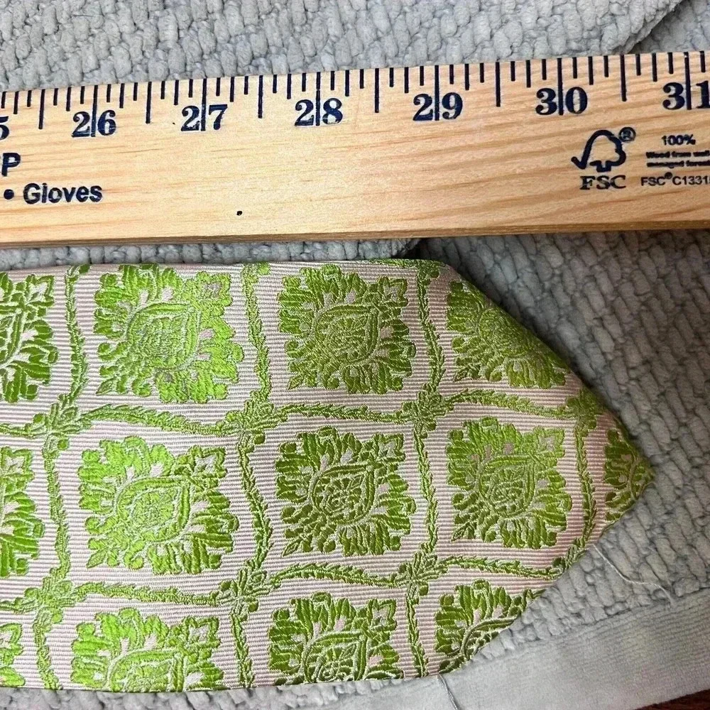 Setazone Mens Pink‎ Green Paisley Silk Handmade Tie Wedding